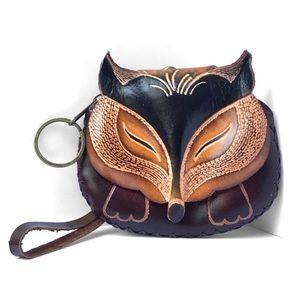 Handmade Handcrafted Mini Fox Genuine Leather Coin Purse